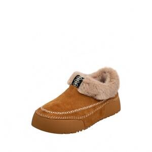 NEW ANTELOPE women's shearling lined moccasin slippers in cognac